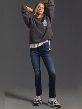 Mother The Dazzler Ankle Mid-Rise Straight-Leg Jeans